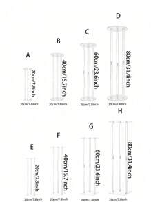 透明亚克力装饰花架 - 多功能方形/圆形婚礼桌中心装饰展示架，适用于家庭、婚礼和派对装饰户外装饰 - 無色 - 查看 2