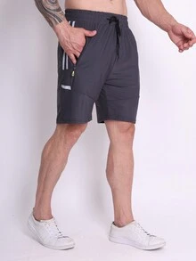 SUN CAI Sports Shorts For Men Imported Quick-Drying Fabric With Print - Màu xám đen - Xem 2
