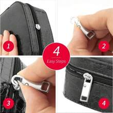 Zipper Pull Replacement Pack - 4/8 Pcs Quick Fix Zipper Heads, Easy Install, Tool-Free Zip Sliders For Luggage, Jackets, Backpacks, Boots, Multi-Size Detachable Hooks - Durable Universal Repair Kit