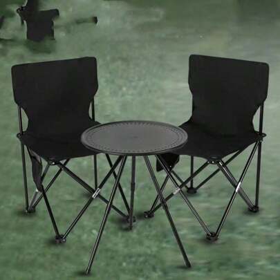 户外露营可调节小圆桌，可折叠战术桌，超轻便携式桌子，可连接二合一设计