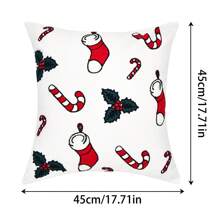 Christmas Embroidered Pillow Case Without Pillow Core - Blanco - Ver 4
