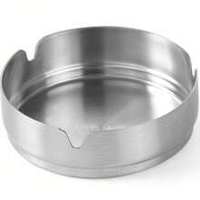 10cm Diameter Large Capacity Metal Ashtray, Indoor & Outdoor Use Metal Cigarette Ashtray, Desk Ashtray For Office, Balcony, Home Decor - Silver - View 5