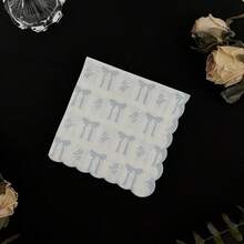40 chiếc mỗi gói khăn ăn dùng một lần có họa tiết nơ, khăn ăn giấy ren đồ uống, khăn ăn giấy có viền gợn sóng, khăn giấy ăn cocktail hoàn hảo cho đám cưới, tiệc sinh nhật - Màu xanh nhạt - Xem 4