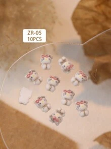 10 cái/gói dễ thương hoạt hình mèo báo áo len phụ kiện làm móng 3d mùa thu và mùa đông vật dụng làm móng phụ kiện mini tự làm thích hợp cho đồ trang sức tay ngày lễ của phụ nữ - Nhiều màu - Xem 11