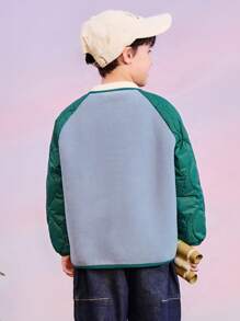 mini bala 2024 年冬季男孩和女孩防静电毛绒夹克保暖外套 - 灰色 - 查看 2