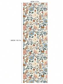 1pc Floral Pattern Peel And Stick Wallpaper, Light Color Background, Removable Wallpaper For Living Room, Bedroom, Wall, Furniture Renovation, 17.7 In X 6.5 Ft/9.8 Ft, Decorative Sticker, Removable Wall Panels, Wallpaper, Spring Decor, Renew Your Home, Rama Decorative Sticker, Birthday & Graduation Gift - Multicolor - View 14