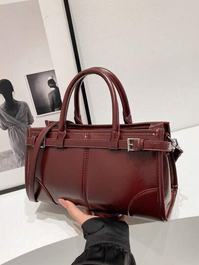 时尚新款 Ankola 红色手提包，简约优雅斜挎包，PU 皮革复古都市时尚通勤和日常购物单肩斜挎包，适合女士