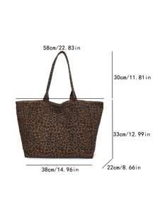 Bolso de mano de estilo leopardo, bolso de hombro de gran capacidad, bolso perfecto para el transporte diario, monedero de estampado de leopardo de moda para mujer, el regreso del leopardo