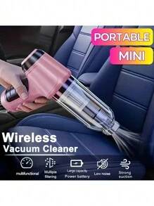 Teckwe 3-In-1 Car Vacuum Cleaner With Strong Suction Power Portable Compact Handheld Wireless Vacuum Cleaner Suitable For Dry And Wet Cleaning