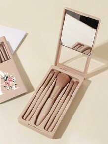 Set di pennelli cosmetici portatili color pelle con specchi, stampa floreale con lettere da A a Z, set di pennelli per trucco con setole morbide, pennelli da viaggio per il trucco con scatole a specchio, penne cosmetiche multifunzione mini, pennelli per fondotinta, pennelli per ombretti, strumenti di bellezza per principianti, pennello miscelatore, organizer per il trucco, rastrelliera per il trucco, include pennelli cosmetici, regali ideali per ragazze, set di strumenti per il trucco portatili, articoli da viaggio necessari, set di pennelli completo, set di pennelli per il trucco, kit di trucco completo, set di pennelli, set di pennelli per il trucco, set regalo per il trucco