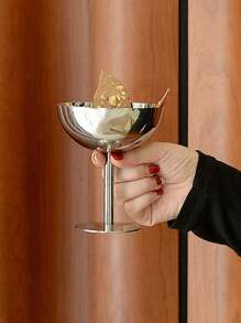 1个不锈钢冰淇淋杯，高脚碗，下午茶布丁甜点杯，可爱盘子，烛台，文具，圣诞礼物 - 銀色 - 查看 7