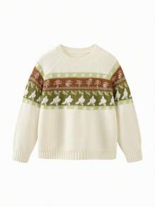 mini bala Boys' And Girls' Fun Jacquard Soft Sweater Fall/Winter Collection