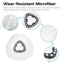 4/6 件装旋转拖把替换装带底座，完美适用于 O-Cedar Easywring 1 水箱系统，100% 超细纤维，替换拖把头清洁用品，家用地板清洁