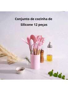 Silicone Spoons Set With Wooden Handle 12 Pieces Kitchen Utensils - 套件6 - 查看 8