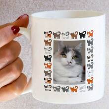 1pc Customizable Pet Photo Mug, Smooth Surface, Ceramic Material, Captures Pet's Daily Life, Suitable Gift For Family, Partner, Friends On Birthday, Holiday - White - View 2
