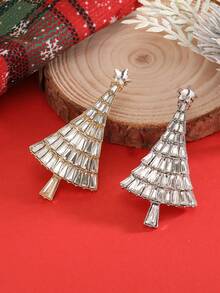 1 件 2024 圣诞节新款水钻镶嵌合金圣诞树胸针 - 聖誕樹 - 查看 1