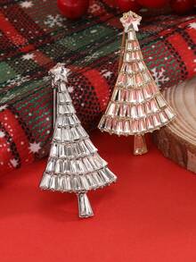 1 件 2024 圣诞节新款水钻镶嵌合金圣诞树胸针 - 聖誕樹 - 查看 3