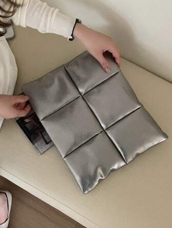 1 pièce Sac à bandoulière magnétique argent simple Y2K, sac pour ordinateur Apple, convient pour MacBook Air 13 pouces et MacBook Pro 14 pouces. Sac intérieur, rentrée scolaire