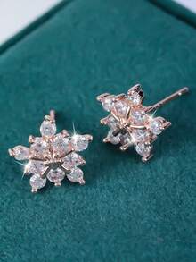 2 件/1 对时尚精致奢华小众日常佩戴男士星形镶嵌合成锆石耳钉，适合作为圣诞节、约会、派对、节日礼物送给朋友和爱人 - E84 - 查看 2