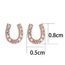 1 Paar koreanischer Stil Mini Hufeisen Ohrstecker, zart und elegant für den täglichen Gebrauch