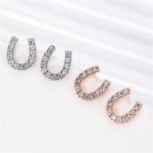 1 Paar koreanischer Stil Mini Hufeisen Ohrstecker, zart und elegant für den täglichen Gebrauch