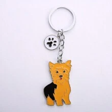 1pc Alloy Metal Dachshund Cute Jack Dog Pet Key Ring Dog Tag Charm Car Keychain Lovely Bag Pendant For Best Friend Student's Gift Car Accessories Bag Charm Backpack For School