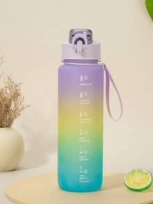 1 个 32 盎司水瓶，防漏，激励水瓶，带饮水时间和吸管，健身运动水瓶带肩带，适用于办公室、健身房、户外运动 - 彩色 - 查看 5