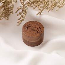 Hộp đựng nhẫn đính hôn tròn tùy chỉnh - Hộp đựng nhẫn cưới được cá nhân hóa, Hộp đựng nhẫn có nắp acrylic và đế gỗ, Hộp đựng nhẫn khắc cho lễ đính hôn, Quà tặng kỷ niệm đẹp cho bố vào Ngày của Cha - Khe cắm thẻ màu nâu trắng - Xem 3