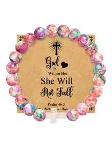 1PC Christmas Gifts For Women Daughter Mom Niece Aunt Girlfriend Friends, Cross Bracelets For Her, Valentine's Day, Easter, Mother's Day Gifts, Christmas Stocking Stuffer For Her,Mom,Mother,Mother's Day,Gift - Colorful - View 2