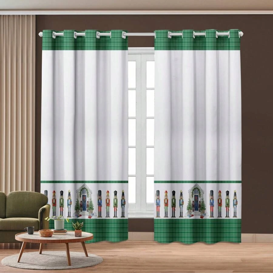 Curtain For Kitchen, Living Room 3.00 X 2.20 Christmas Decoration, Full Window, Christmas, Printed - 聖誕胡桃鉗 - 查看 1