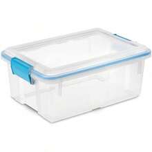 7.5 Qt Gasket Box, Stackable Storage Bin With Latching Lid And Tight Seal, Plastic Container To Organize Basement, Clear Base, Lid, 6-Pack - 1 - 查看 3