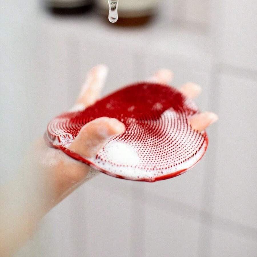 Flat Body Scrubber Soft SiliconeLike Exfoliating Shower Scrubber