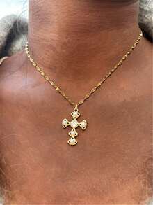 时尚奢华风格闪亮宫殿风格吊坠项链，带水钻，是送给女孩和女士的完美礼物 - 項鍊 - 查看 3