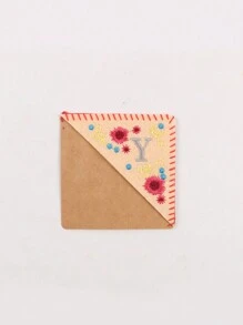 1 pieza, Punto de libro de esquina personalizado bordado a mano, 26 letras bordadas a mano en fieltro, punto de libro de bordado de flor linda para amantes de la lectura, regalo significativo, vuelta al colegio