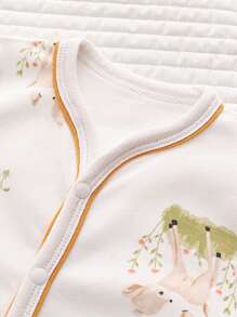 女婴连体衣 长袖衣服 - 米色 - 查看 2