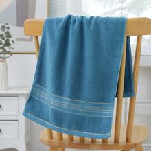 单条浴巾/毛巾和两件套（浴巾+面巾），双面可用，金色缎带饰边，厚实吸水，柔软亲肤，家用浴室适用，可用于擦脸、擦身体、擦手，家居浴室装饰，返校季适用，美容院适用，家用浴室浴巾，美容院、酒店、运动、家居必备，毛巾，护肤浴巾