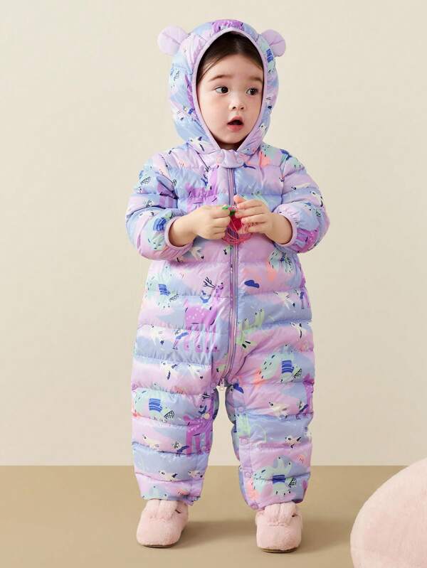mini bala Waterproof, Oil-Proof, Windproof Down Jumpsuit Warm Baby Winter Outdoor Romper