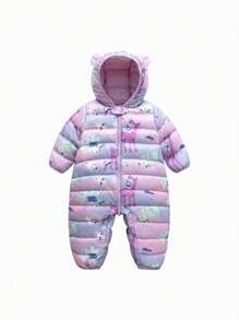 mini bala Waterproof, Oil-Proof, Windproof Down Jumpsuit Warm Baby Winter Outdoor Romper