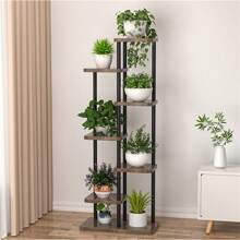 Support pour plantes d'intérieur à 7 niveaux, grand support pour plantes en métal et bois, support de fleurs d'angle pour plusieurs plantes, grand support pour plantes moderne pour l'extérieur, patio, salon, balcon, jardin, bureau