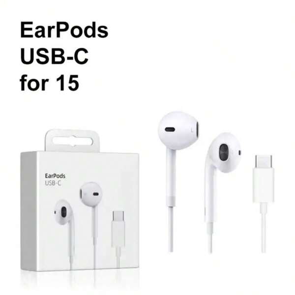 Fone de ouvido com fio Tipo C (USB-C) Compativel iPhone 15