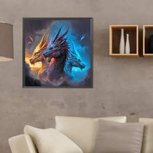 Bộ dụng cụ vẽ tranh kim cương 5D DIY dành cho người lớn - Bộ dụng cụ thủ công vẽ tranh kim cương rồng bằng đá quý Acrylic tròn, thích hợp để trang trí tường nhà và làm quà tặng ngày lễ, trang trí Giáng sinh - Nhiều màu - Xem 4
