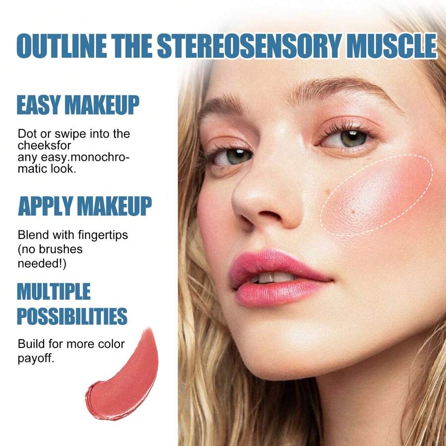 Multifunctional Blush Stick, ThreeDimensional Brightening, Natural