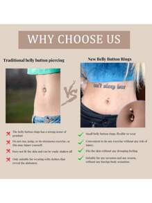 Piercing Jewelry Tongue Rings, Titanium Belly Button Rings, 14G Curved Barbells, Internal Thread Rook Earrings, Eyebrow Lip Belly Piercing Jewelry For Women Men Silvery - Silvery - View 3