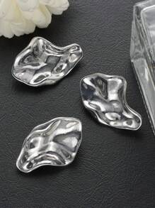 3 Peças/Pacote Botões de Metal Esmaltados Assimétricos, Adequados para Vestidos, Cardigãs, Jaquetas, Suéteres, Ternos - Botões de Costura Personalizados Únicos, Adequados para Decoração de Moda - Preto e Dourado