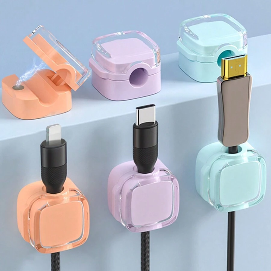 1/3/6 Gói Kẹp Cáp Từ Tính [Có Thể Điều Chỉnh Cáp Trơn] Giá Đỡ Dây, Quản Lý Cáp Đa Năng Dưới Bàn Cho Xe Hơi Và Đồ Dùng Văn Phòng, Giá Đỡ Dây Dính Giữ Đồ Tổ Chức Cho Điện Thoại Để Bàn Tại Nhà Và Văn Phòng Trên Xe Hơi Treo Tường Để Bàn Đầu Giường - Một cỡ - Xem 1