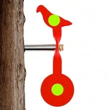 5.5-Inch 3M Thick Red Bird Bi Directional Rotating Target Insertion Tree Positioning Target Outdoor Shooting Aiming Practice Target Paper Package - Red - View 4