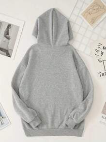 Hombres Sudadera con estampado de extraterrestre - Gris - Ver 2