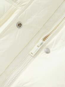 Balabala Chaqueta acolchada corta con capucha cálida para niñas, para el invierno 2024 - blanco lechoso - Ver 7