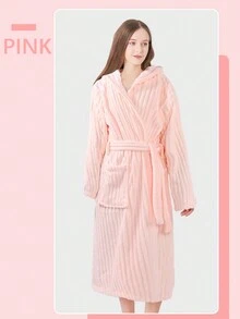 1 chiếc áo ngủ nữ, áo choàng tắm bằng vải nỉ san hô, mềm mại, gia đình, phòng tắm, đây là món quà hoàn hảo cho mẹ, vợ hoặc bạn bè của bạn, những chiếc áo choàng tắm dành cho phụ nữ này là lựa chọn tuyệt vời làm quà tặng sinh nhật tiếp theo hoặc quà tặng cho lễ hội và ngày lễ sắp tới. Mùa thu và mùa đông - Nhiều màu - Xem 4