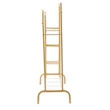 Heavy Duty Clothes Rack , Metal Garment Rack, Standing Rolling Display Rack Standing Clothes Rack For Hanging Clothes With Sturdy Wheels & Shelves, Portable Closet Wardrobe Rack,Spring,Minimalist,Summer TopsCoat Rack Back To School Travel Essentials Room Decor,Home Decor,Bedroom Decor Storage Organization And Storage Puppy Keep Dress Shorts Phone Case Bikini Summer Dresses For Women Skirt Summer Dress Dresses Nails Jeans Tops White Dress Dresses For Women - Gold - View 3